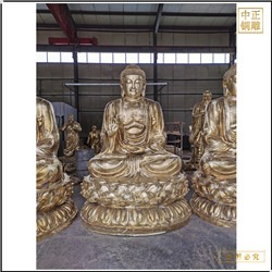 鑄銅關公 供奉釋迦牟尼佛擺件