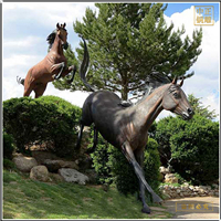 鑄銅關(guān)公 戶外草地銅馬擺放