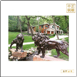 鑄銅關(guān)公 景區(qū)銅獅子雕塑圖片