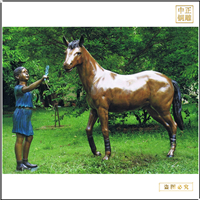 鑄銅關(guān)公 景觀小品銅馬雕塑