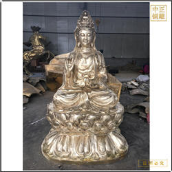 鑄銅關公 供應觀音坐蓮花佛像