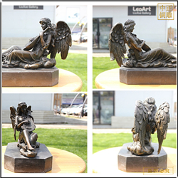 鑄銅關公 西方小天使彈琴銅雕塑鑄造