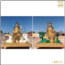 鑄銅關公 坐像文殊普賢像