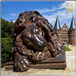 睡覺銅獅子雕塑 睡覺銅獅子雕塑