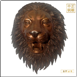 鑄銅關公 銅獅子頭掛件