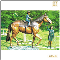 鑄銅關公 景觀人物騎馬銅雕塑