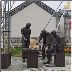 鑄銅關(guān)公 室外下棋人物銅雕塑