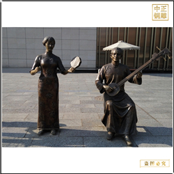 鑄銅關(guān)公 現(xiàn)代街頭小品人物景觀雕塑