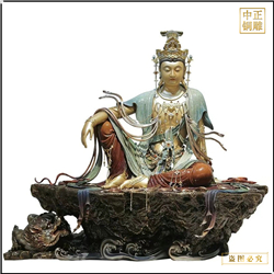 鑄銅關公 寺廟彩繪銅佛像鑄造