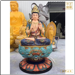 鑄銅關公 觀世音菩薩彩繪銅佛像