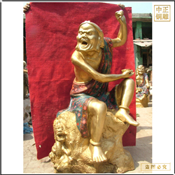 廠(chǎng)家推薦貼金十八羅漢佛像