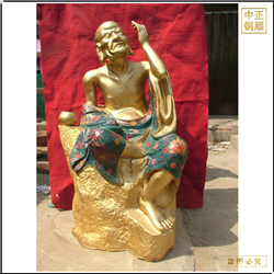 鑄銅關公 彩繪十八羅漢佛像雕塑