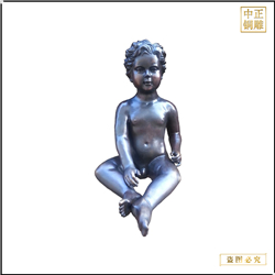 鑄銅關公 西方小孩坐像銅雕塑