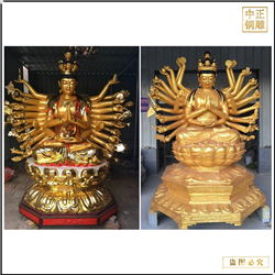 鑄銅關(guān)公 彩繪千手觀音菩薩銅像鑄造廠