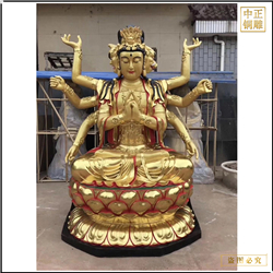 鑄銅關(guān)公 彩繪千手觀音菩薩銅像制作