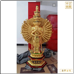 鑄銅關(guān)公 彩繪千手觀音菩薩銅像加工