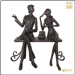 鑄銅關公 步行街情侶人物雕塑鑄造