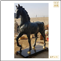 鑄銅關公 銅馬擺件圖片