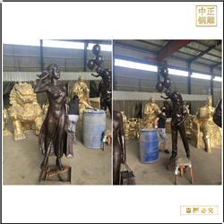 鑄銅關(guān)公 購物人物銅雕塑擺件