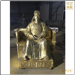 鑄銅關(guān)公 貼金坐像古代人物雕塑