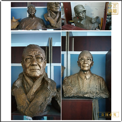 鑄銅關公 半身人物銅雕塑像