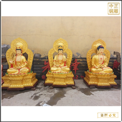 鑄銅關公 定做寺廟西方三圣佛像