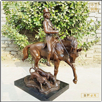 鑄銅關公 小型小孩人物銅馬雕塑