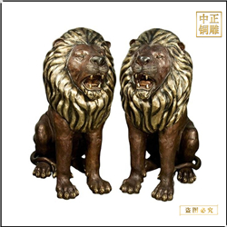 鑄銅關(guān)公 一對銅獅子圖片