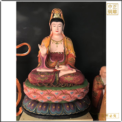 鑄銅關(guān)公 坐像彩繪觀音佛像訂制
