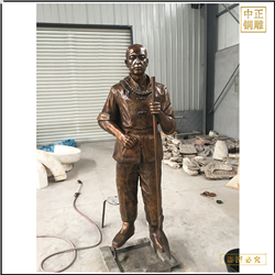 鑄銅關(guān)公 拿鐵楸人物雕塑