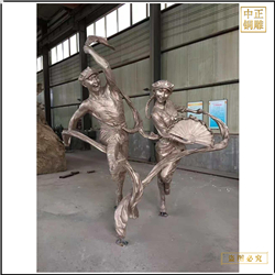 鑄銅關(guān)公 扭秧歌人物雕塑