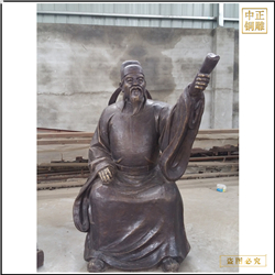 鑄銅關(guān)公 鑄銅古代人物手握書(shū)卷雕塑