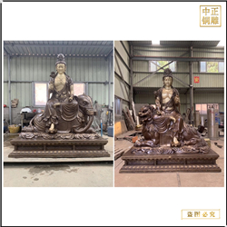 鑄銅關公 寺院廟宇文殊普賢銅雕塑