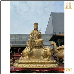 鑄銅關公 純銅文殊普賢菩薩佛像