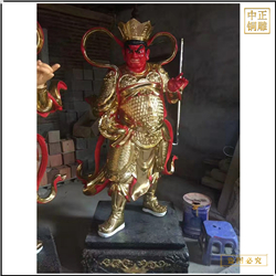 鑄銅關公 寺廟四大天王銅佛像批發廠