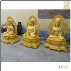 鑄銅關公 1.5米西方三圣銅像擺件