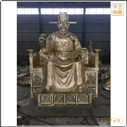 鑄銅關(guān)公 貼金古代人物銅雕塑