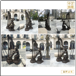 鑄銅關公 廣場美女彈琴雕塑鑄造