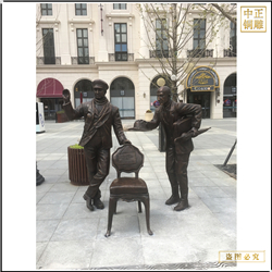 鑄銅關公 戶外吹拉彈唱人物銅雕塑