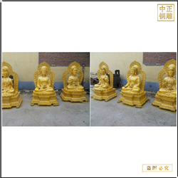 鑄銅關公 1米西方三圣銅像