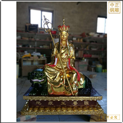 鑄銅關公 坐神獸地藏王銅佛像報價