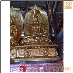 大型貼金鑄銅西方三圣廠家 大型貼金鑄銅西方三圣廠家