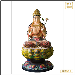 彩繪手拿柳枝銅觀音像 彩繪手拿柳枝銅觀音像