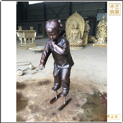 鑄銅關(guān)公 古代小女孩銅雕塑
