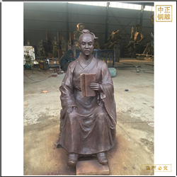 鑄銅關(guān)公 古代書生看書雕塑鑄造價格
