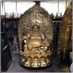 鑄銅關(guān)公 鑄銅貼金彌勒佛銅像