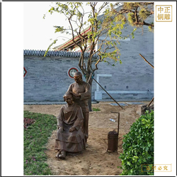 鑄銅關(guān)公 剪頭發(fā)人物銅雕塑