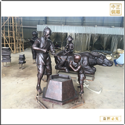 鑄銅關(guān)公 喝水人物銅雕塑加工