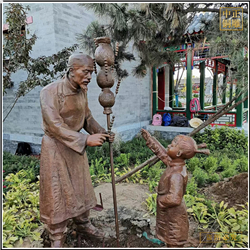 鑄銅關(guān)公 賣糖葫蘆銅雕塑