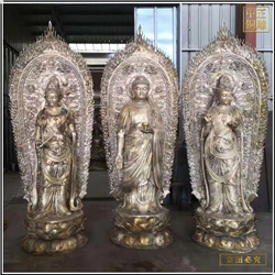 廟宇西方三圣銅像 廟宇西方三圣銅像